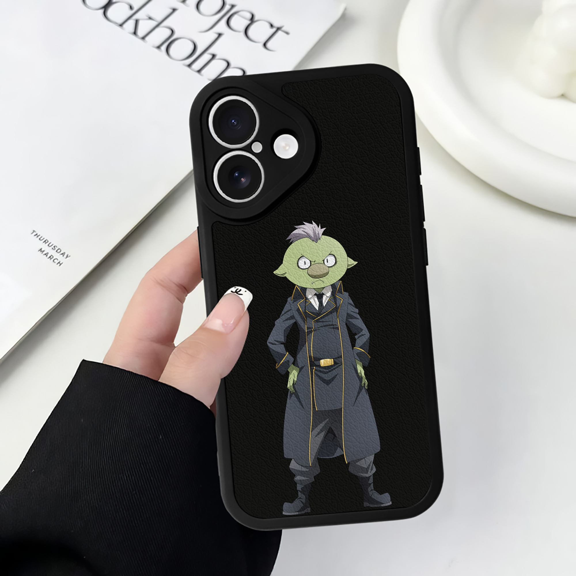 （画像用） 転スラ Regarding Reincarnated to Slime 【iPhone 16シリーズ対応】シリコンスマホケース（レザー調） 材質：シリコン